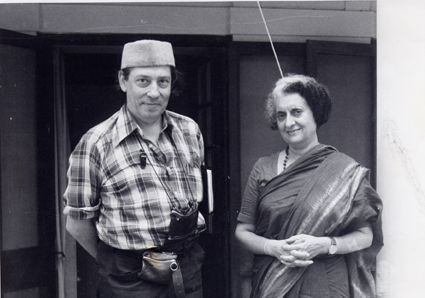 Bertil Falk with Indira Gandhi
