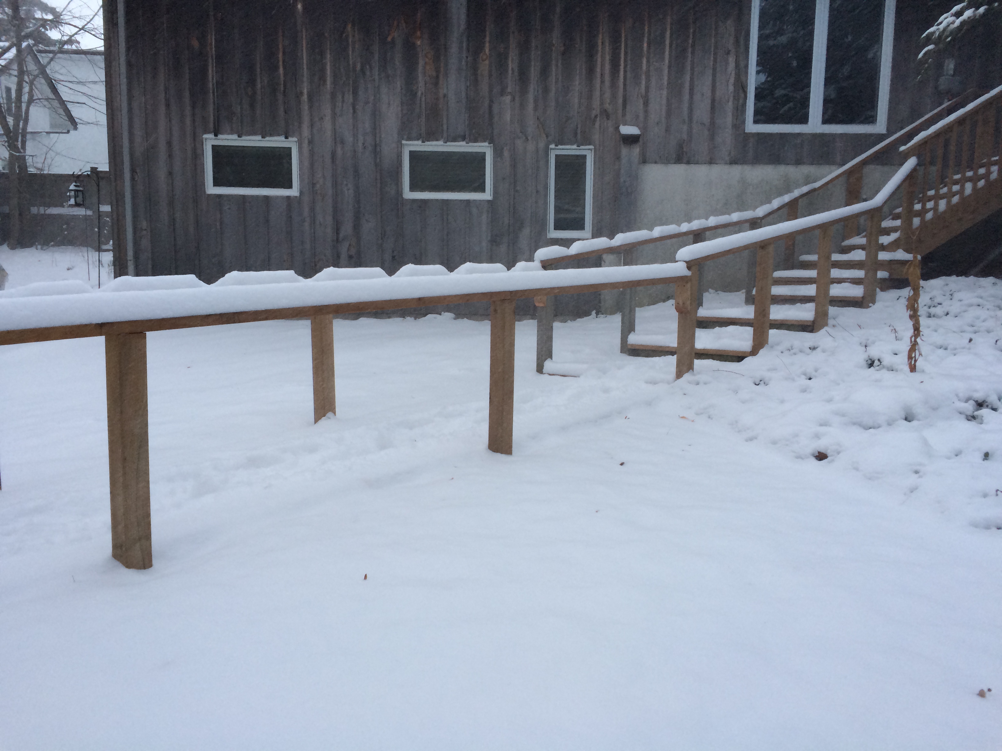 Snowy handrail